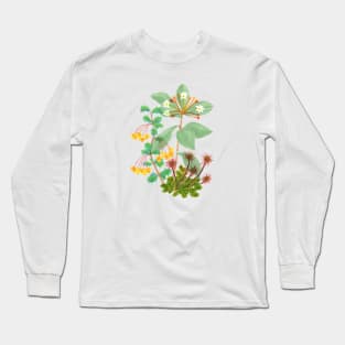 Wildflower bouquet painted illustration Long Sleeve T-Shirt